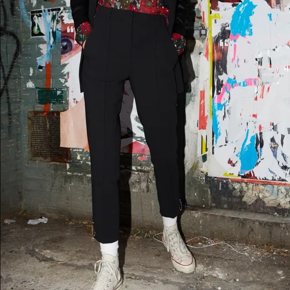 The Kooples Floaty Black Crepe Suit Trousers